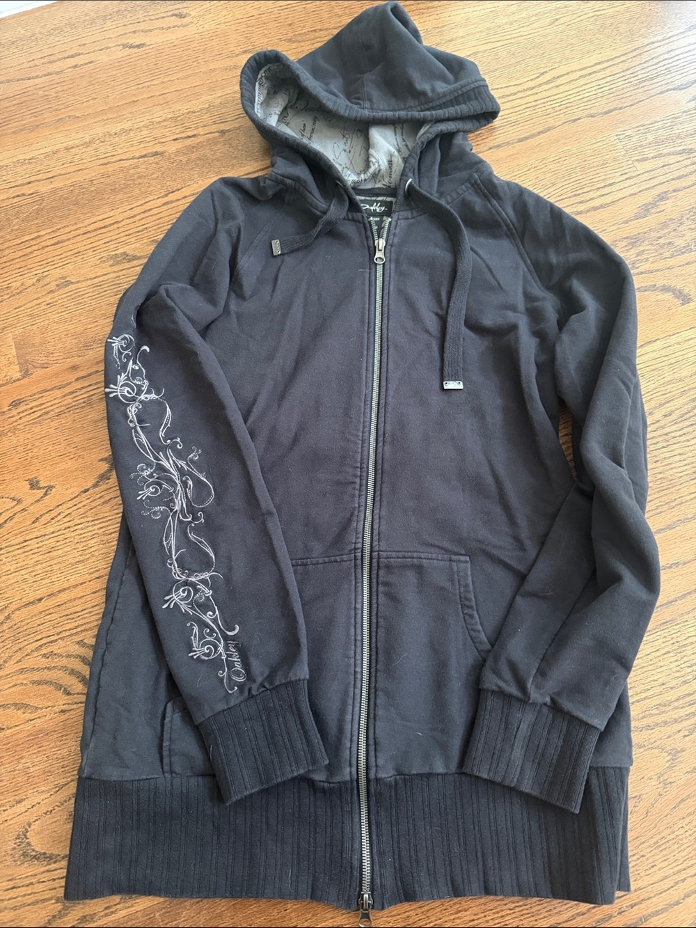 Vintage Oakley black zip up hoodie sweatshirt sz large